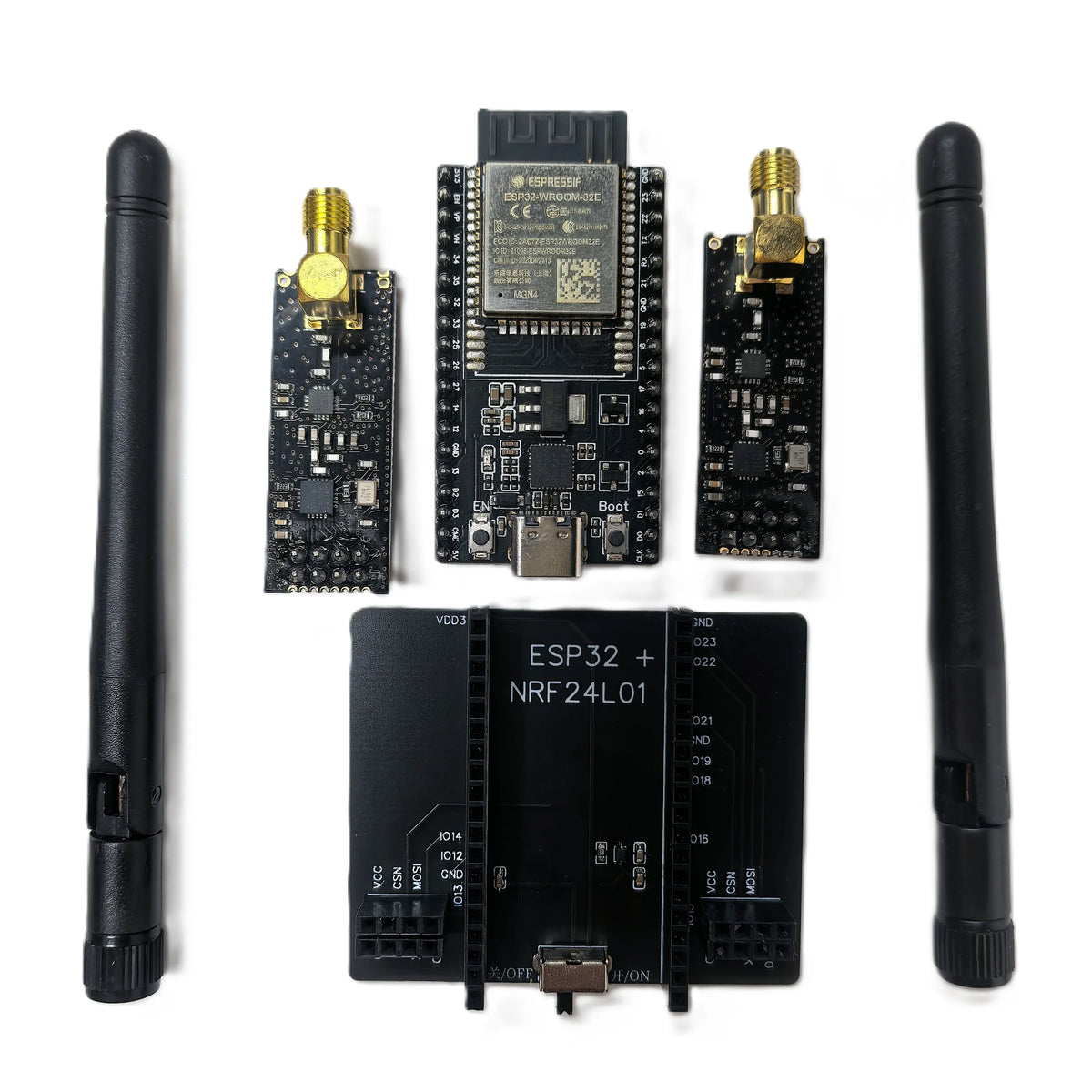 ESP32 Devkitc Development Board NRF24L01 PA LNA 2.4Ghz Wireless Module, Bluetooth-Compatible Signal Booster for Iot Projects